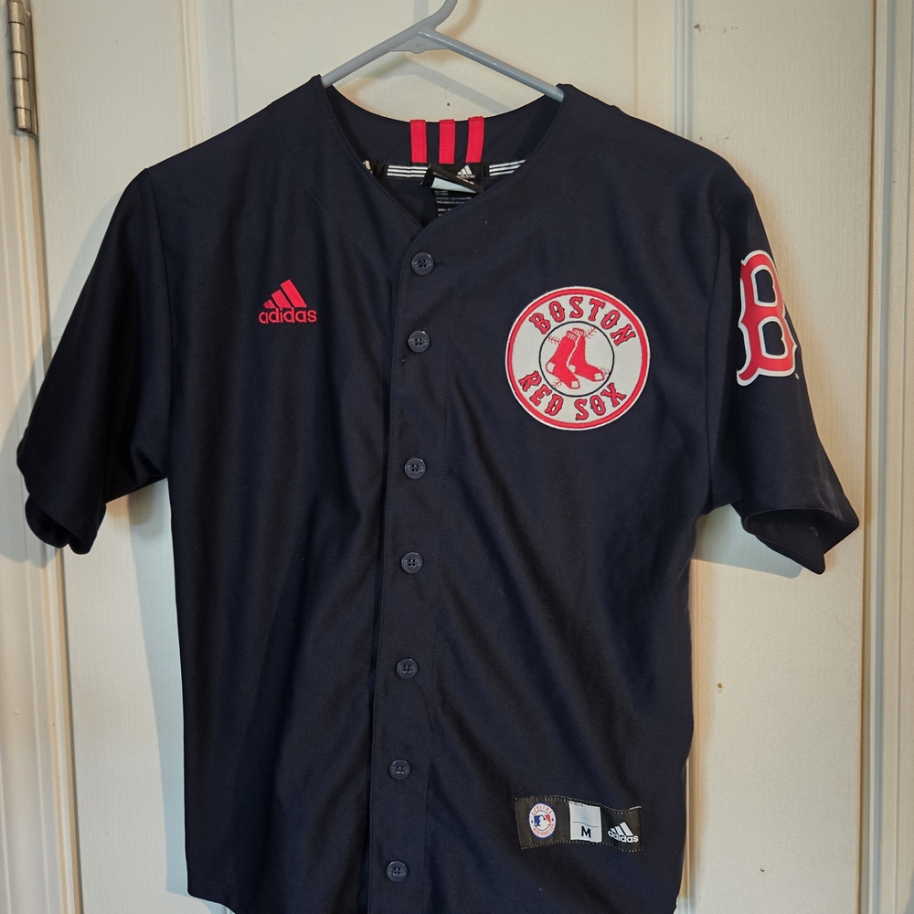 adidas Navy and Red Boston Red Sox Patch Jersey